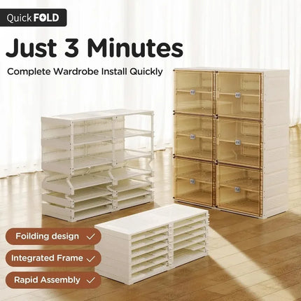 Stackable 8-Tier Shoe Rack Organizer, Holds 32 Pairs, Clear Do