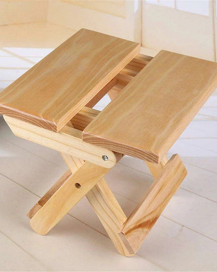 Kids' Solid Wood Folding Stool - Perfect Portable Seat for Camping & Home Use