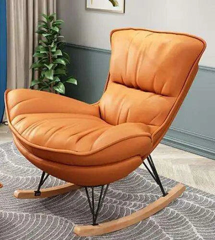 Elegant Genuine Leather Rocking Chair for Ultimate Comfort and Style