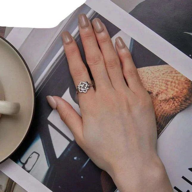 Eternal Love Celtic Knot Ring in Sterling Silver - A Timeless Symbol of Connection for Her