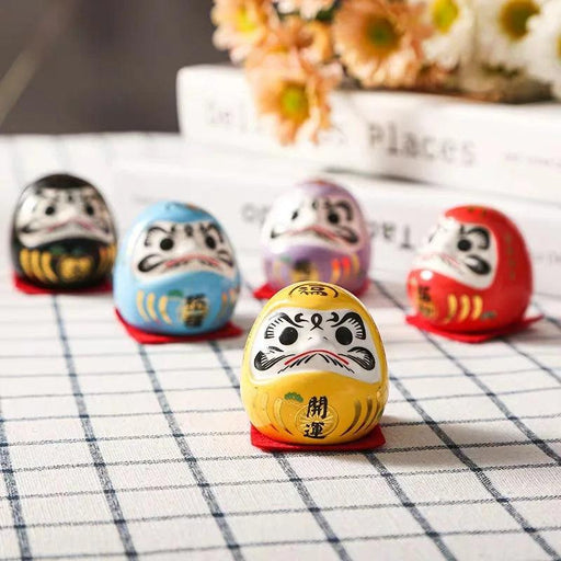 Charming Japanese Ceramic Lucky Cat Daruma Figurine for Home Decor and Gifting