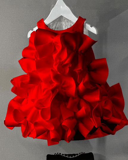 Eid Celebration Luxury One-Piece Dress for Young Girls - Elegant Birthday Party Outfit