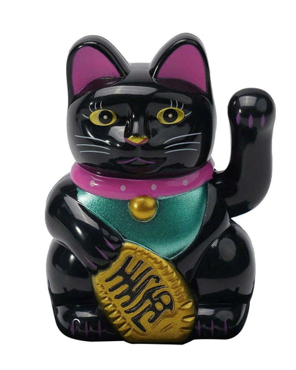 Solar-Powered Lucky Cat Figurine for Abundance and Good Fortune