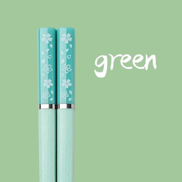 Sakura Elegance: Chic Pink Alloy Chopsticks for Gourmet Dining Delight