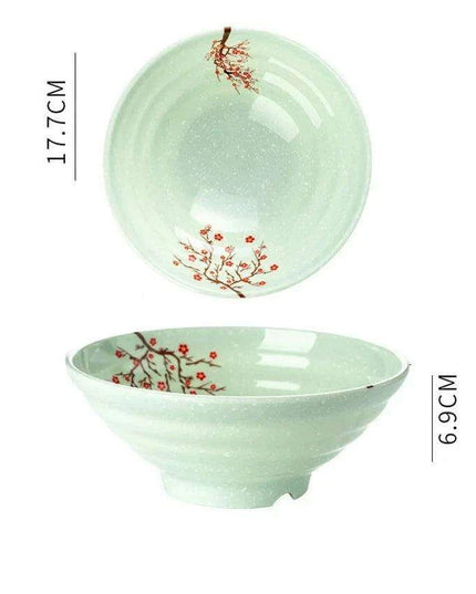 Sophisticated Japanese Melamine Noodle Bowl - Stylish Faux Porcelain Dining Set