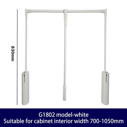 Retractable Pull-Down Wardrobe Rail — Hydraulic Double Buffer, 35kg, Aluminium | Très Elite