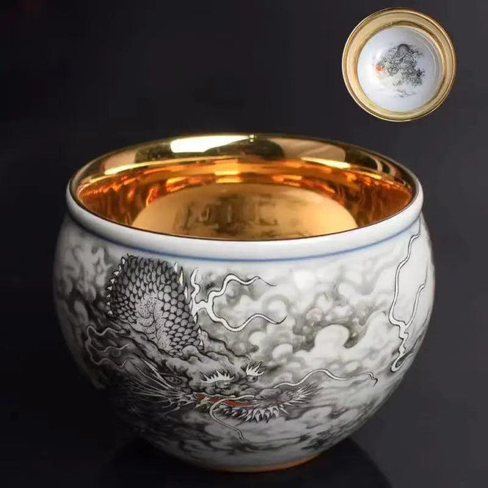 Chic Blue and White Enamel Ceramic Tea Cup Collection - Elevate Your Tea Experience