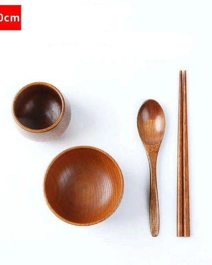 Deluxe Japanese Wooden Dining Set for Kids