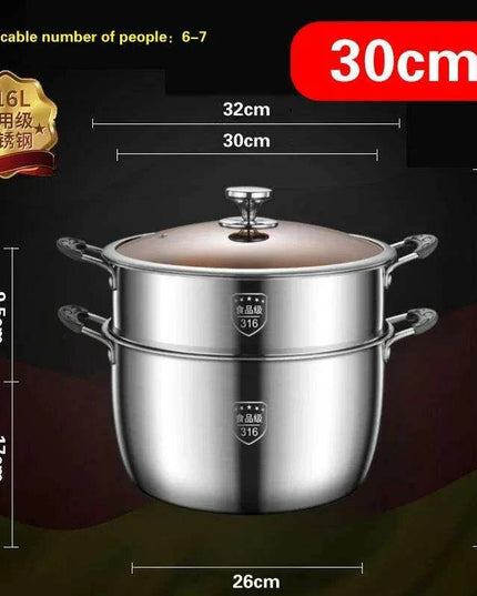 Large Capacity Heavy-Duty 316 Stainless Steel Congee Cooker - Elevate Your Culinary Skills