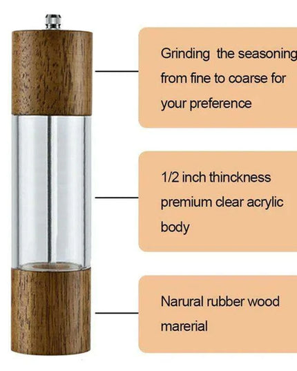 Stylish Customizable Wood Salt and Pepper Grinders - Elevate Your Cooking Experience