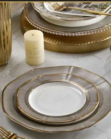 Luxury Bone-Inspired Outdoor Dining Set with Elegant Ceramic Tableware