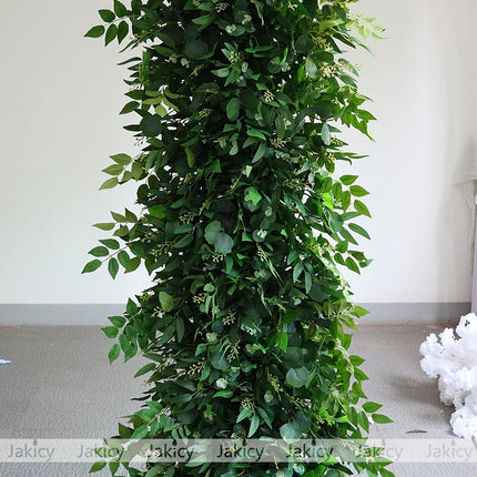 Artificial Flower Row Green Plant Leaf Wreath Table Flowers Strip Runn