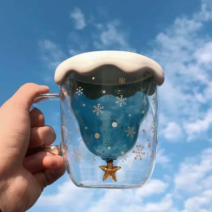 Christmas Tree Double Wall Glass Mug — 300ml Borosilicate | Très Elite