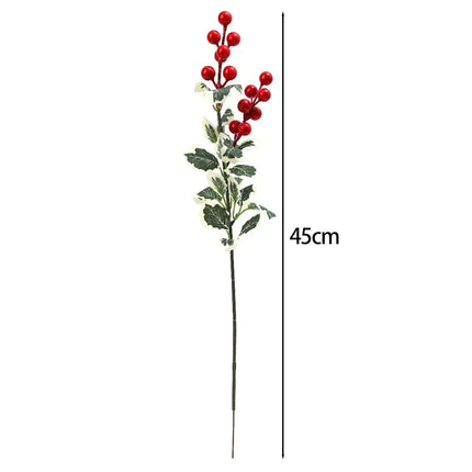 Christmas Red Berry Branch Articifial Holly Berry Green Leave DIY Wreath Xmas Tree Ornament Christmas New Year Party Decoration christmas-red-berry-branch-articifial-holly-berry-green-leave-diy-wreath-xmas-tree-ornament-christmas-new-year-party-decoration