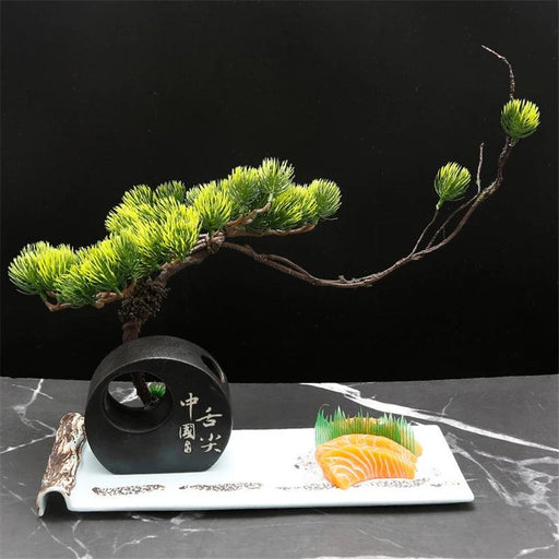 Elegant Sashimi and Floral Display Stand - Stylish Showcase for Culinary Artistry