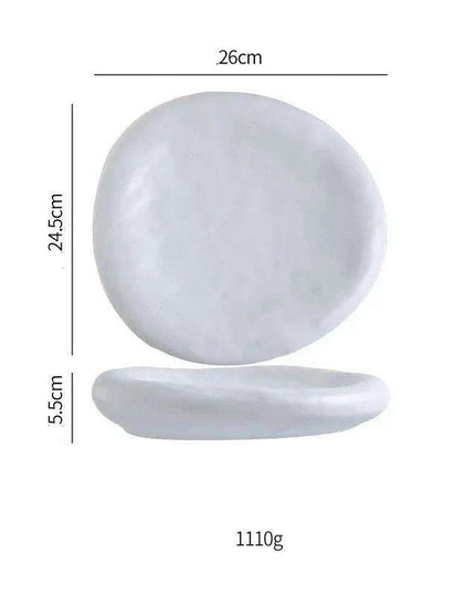 Elegant Irregular Japanese Ceramic Plate Set - Redefine Your Dining Experience