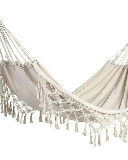 Chic Bohemian Macrame Hammock with Handcrafted Tassels