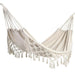 Boho Macrame Fringe Hammock with Handwoven Tassels