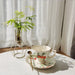 Elegant Ceramic Tea Set with Gold and White Accents, 220ml Cup and 800ml Teapot
