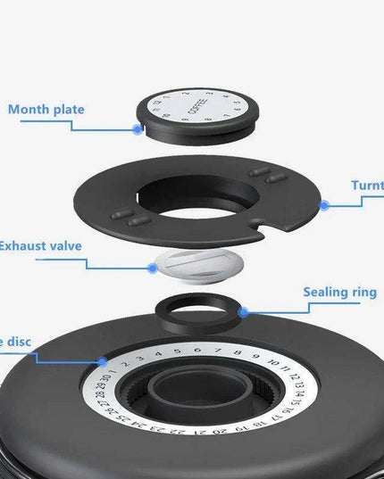 Stylish Stainless Steel Coffee Bean Canister with Date Tracker and Carbon Release Valve