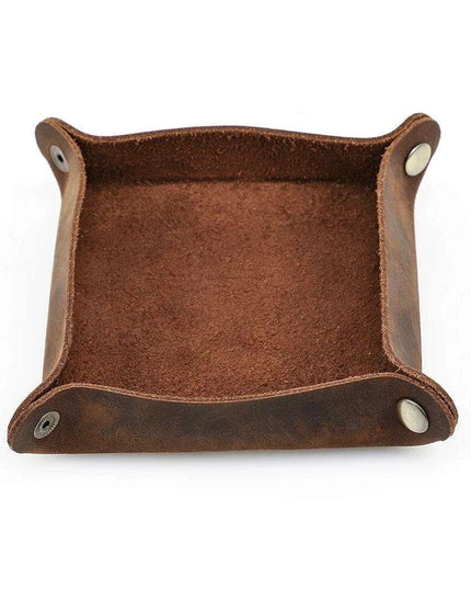 Luxurious Foldable Leather Desk Organizer Tray