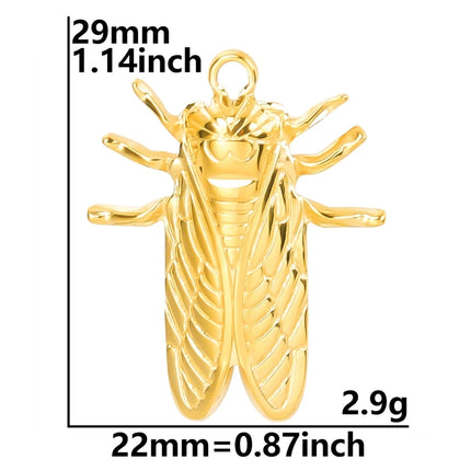 SteelFactory 5pcs Gold Plated Animal Charm Pendants - Stainless Steel