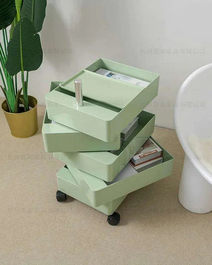 360-Degree Rotating Multi-Layer Storage Organizer - Stylish Movable Cabinet for Magazines and Cosmetics