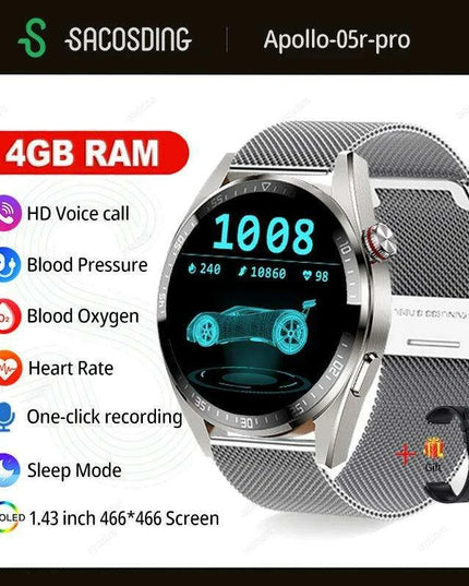 Advanced AMOLED Smartwatch with Bluetooth Calling, Health Tracking, and Multi-Sport Modes for iOS & Android