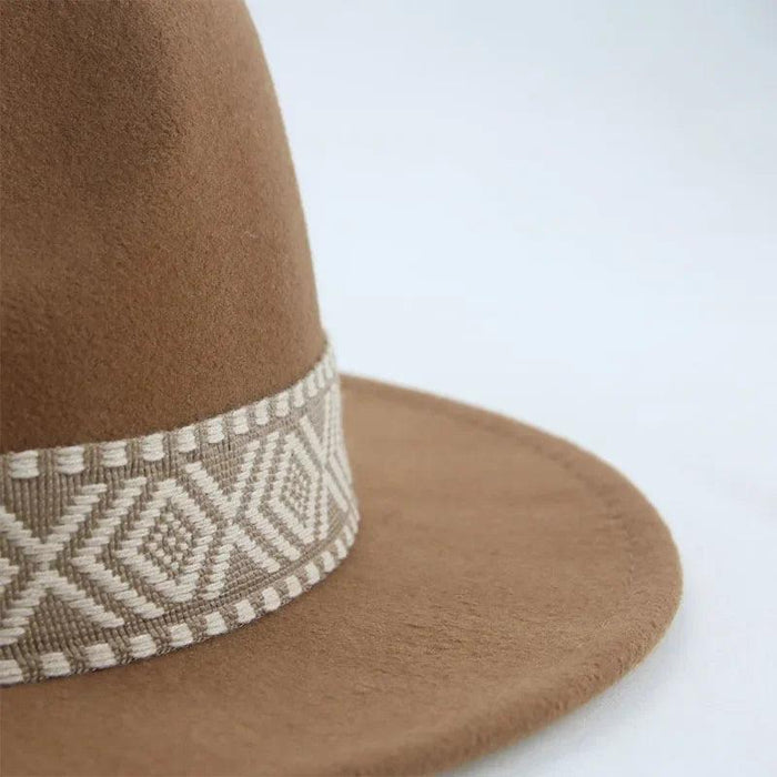 Versatile Unisex Panama Cowboy Hat - Wide Brim Fedora in Classic Camel, Black, and White Felt Options