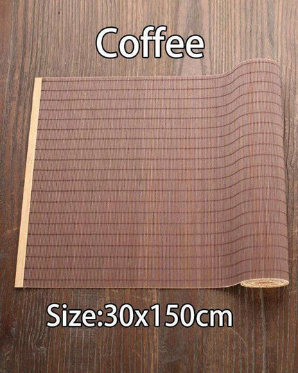 Sophisticated Bamboo Table Runner and Coaster Duo for Dining and Tea Events