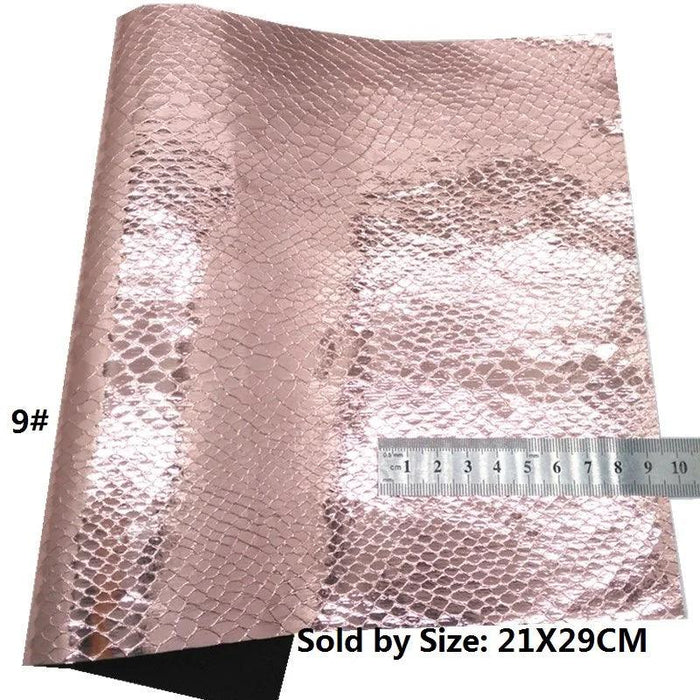 Pink Sparkle Faux Leather Crafting Kit - Tiger, Honeycomb, and Serpent Patterns for DIY Crafts