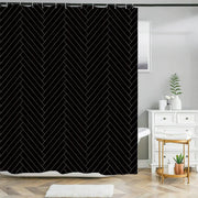 Waterproof Polyester Shower Curtain with Hooks