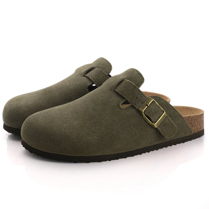 Comwarm Fashion Women's Suede Mules Slippers Men Clogs Cork Insole Sandals With Arch Support Outdoor Beach Slides Home Shoes comwarm-fashion-womens-suede-mules-slippers-men-clogs-cork-insole-sandals-with-arch-support-outdoor-beach-slides-home-shoes