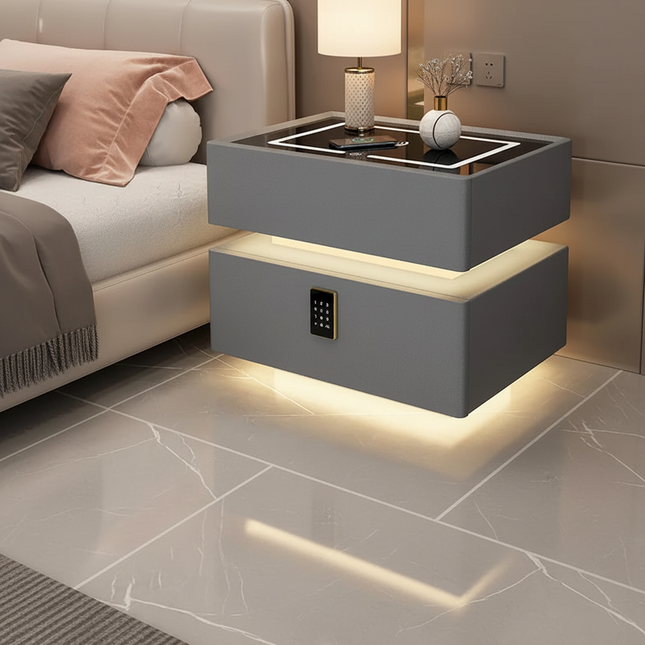 Fabric Upholstered Nightstand with Drawer — Intelligent Storage Bedside Table Nightstands bedroom-furniture-nightstands-bedside-table-intelligent-storage-cabinet-bed-table-cajonera-muebles-mesa-muebles-para-el-hogar Furniture›Bedroom Furniture›Nightstands & Bedside Tables
