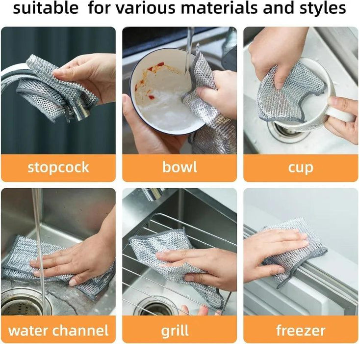 Dual-Function Steel Wire Cleaning Cloths for Ultimate Home and Kitchen Care