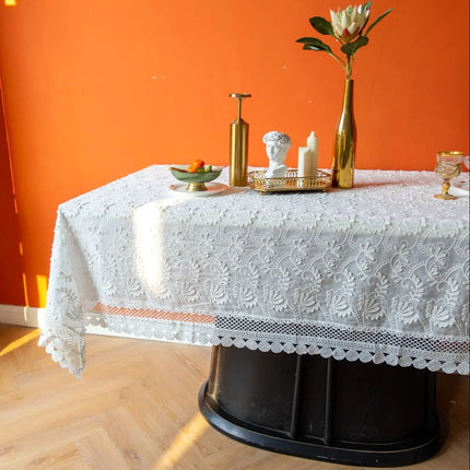 Luxury Embroidered Lace Tablecloth