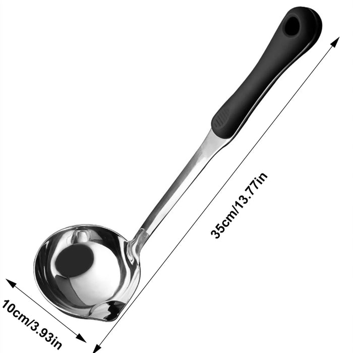 Stainless Steel Soup Fat Separator Ladle with Oil Strainer Spoon - Kitchen Essential for Effortless Cooking