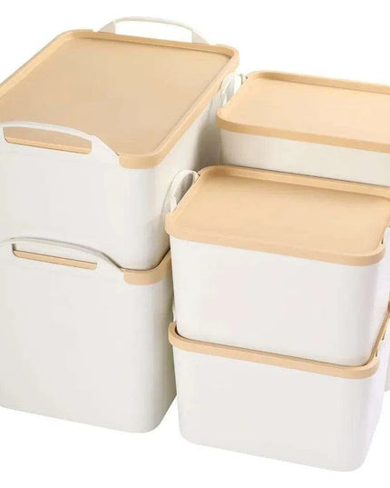 Versatile 8-Piece White Plastic Storage Bins Set for Ultimate Organization
