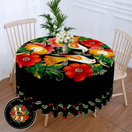 Chic 63-Inch Waterproof Dining Tablecloth: Wrinkle-Free Polyester Elegance