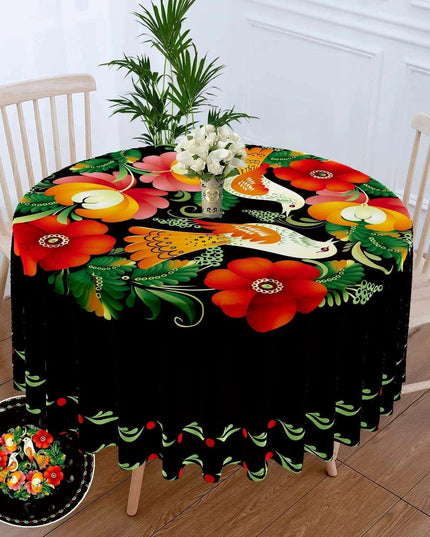 Chic 63-Inch Waterproof Dining Tablecloth: Wrinkle-Free Polyester Elegance