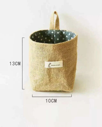 Versatile Foldable Jute and Cotton Storage Basket for Home and Travel