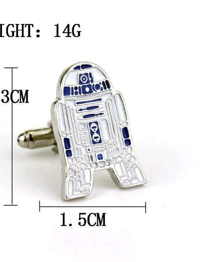 R2-D2 Movie-Inspired Cufflinks: Stylish Alloy Accessories for Star Wars Enthusiasts