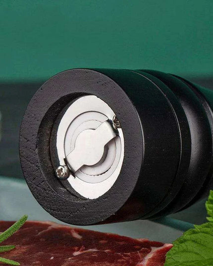 Sustainable 8-Inch Wooden Salt and Pepper Mill with Adjustable Ceramic Grinding Mechanism