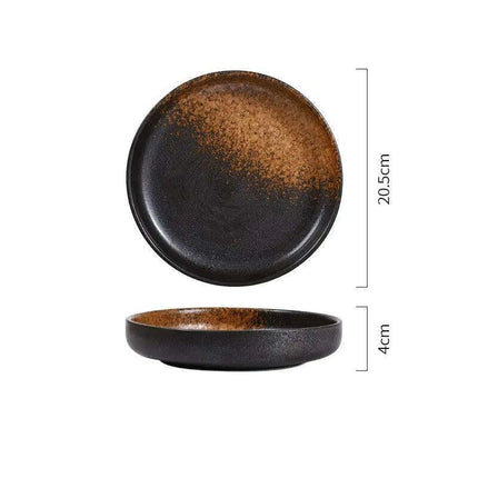 Chic 8-Inch Japanese-Inspired Ceramic Plate for Serving Pizza and Pasta