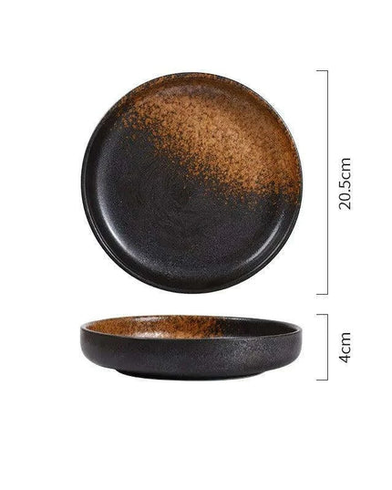 Chic 8-Inch Japanese-Inspired Ceramic Plate for Serving Pizza and Pasta