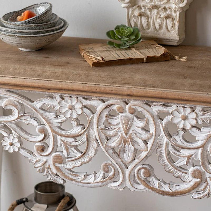 Classic American Solid Wood Entryway Table - Timeless Elegance for Your Home