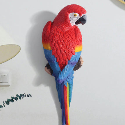 Shop1102962948 Lifelike Wall-Mounted Parrot Sculpture for Garden Decor