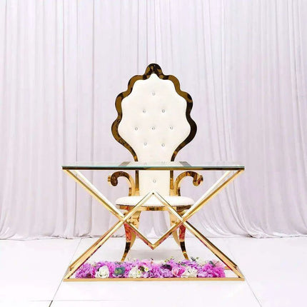 Majestic Stainless Steel Throne Chair for Exquisite Weddings and Celebrations