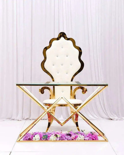 Majestic Stainless Steel Throne Chair for Exquisite Weddings and Celebrations
