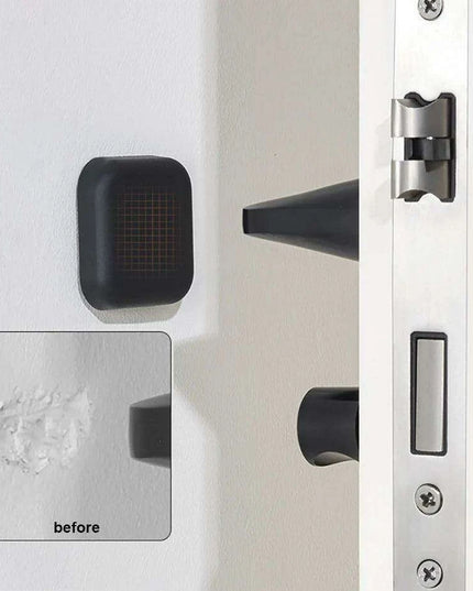 Self-Adhesive Silicone Door Handle Bumpers - Elegant Shock Absorbing Wall Protectors (Single Unit)